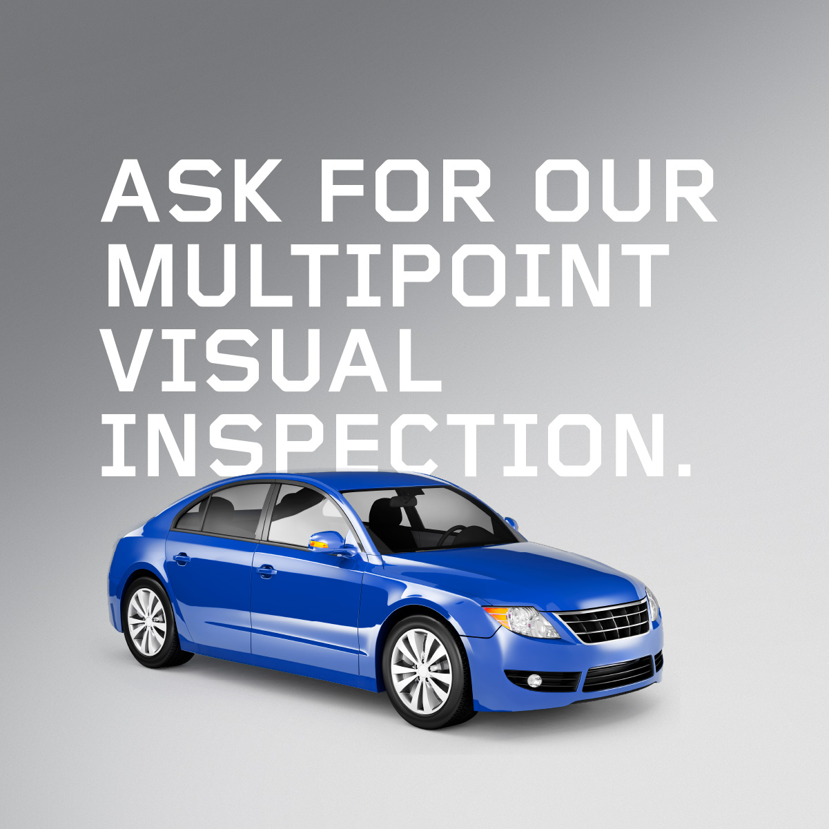 ASK FOR OUR
MULTIPOINT 
VISUAL 
INSPECTION.